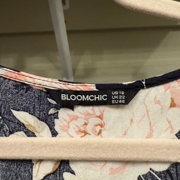 Navy Floral V-Neck Maxi Dress with Flutter Sleeves - Picture 5 of 5